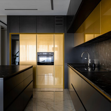 Black Porcelain Kitchen Countertop