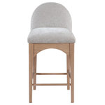 Meridian Furniture - Waldorf Chenille Upholstered Stool, Black, Chenille, Natural Finish, Grey, Chenille Fabric, Natural Finish - The Waldorf Chenille Fabric Counter Stool exudes elegance and comfort. Crafted with solid ash wood, this stools boasts a sturdy and durable construction. The natural finished legs provide a warm and welcoming touch to the overall design. The plush grey chenille fabric on the seat and backrest of the stool offers a soft and cozy seating experience, making it an ideal choice for long dinner conversations with family and friends.