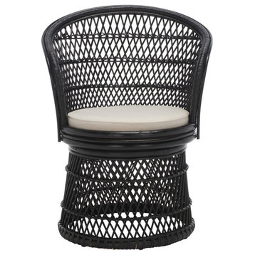Safavieh Iola Swivel Accent Chair, Black/White