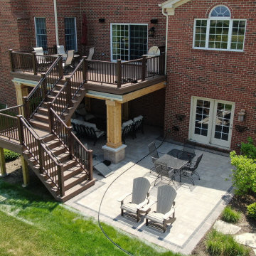 English Walnut TimberTech Deck & Belgard Patio in Hawthorne Woods, IL