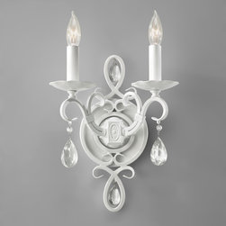 Feiss Chateau Blanc 2-Light Sconce in Semi Gloss White Finish - Wall Sconces