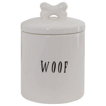 "Woof" Jar With Bone Handle on Lid
