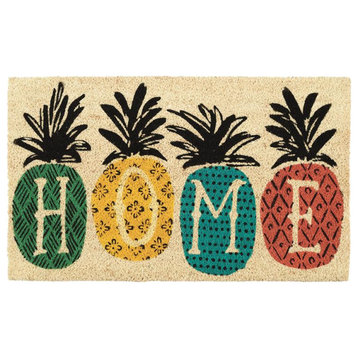 DII 18x30" Modern Coir Fabric Pineapple Home Doormat in Multi-Color