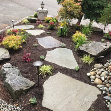 After Landscape Renovation: Front Entry Stone Step Path