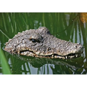 Floating Faux Crocodile Head, For Pools and Ponds, 12.5 Inches