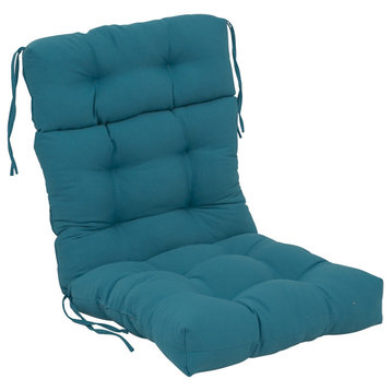 22-"x45" Solid Twill Tufted Chair Cushion Blue