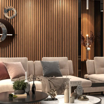 3D Acoustic Slat Walnut Wood Wall Panel - SoundPanel