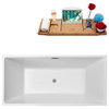 58" Streamline N262BNK Soaking Freestanding Tub and Tray With Internal Drain