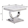 Benzara BM268904 Sofa Table With Faux Marble Top & Steel Base, White and Silver