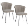 Set of 2 Modern Velvet and Metal Side Chair, Gray