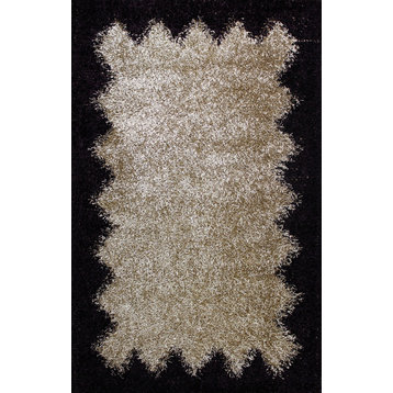 Polyester Shag Gold/Brown 5X8 Rug