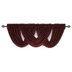 Royal Tradition - Soho Faux Silk Waterfall Window Valance, Burgundy - Enhance your privacy while embellishing your living space with this Soho faux silk waterfall Valances. Features a texture-rich and colorful panels that adds an elegant touch to any room decorations. This window treatment provides a quality, durability and style. With a soft faux-Silk this panel provides effortless draping and versatility to your window.