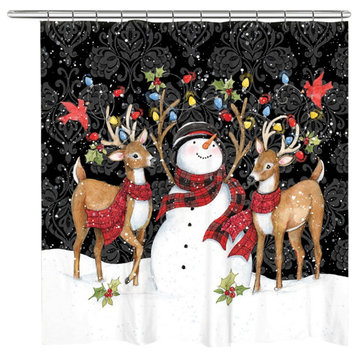Modern Day Christmas Shower Curtain
