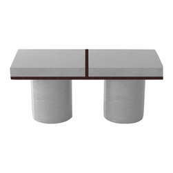 Vertex Concrete - Kitsugi Bench - 48", Off-White - Accent And Storage Benches