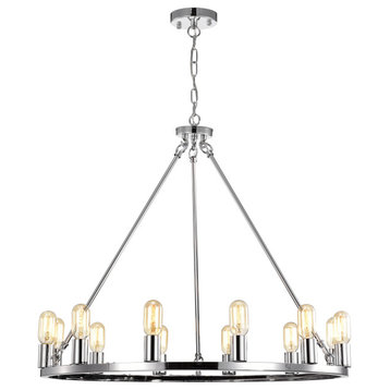 Warehouse of Tiffany's PD001/12CH Reiss 8", 12 Light, Indoor, Chrome Finish