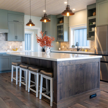Custom kitchen with large island.