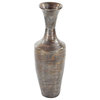 Traditional Dark Brown Bamboo Wood Vase 48994