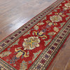New Super Kazak Hand Knotted Wool Chinese Red 3' X 10' Oriental Area Rug H5299