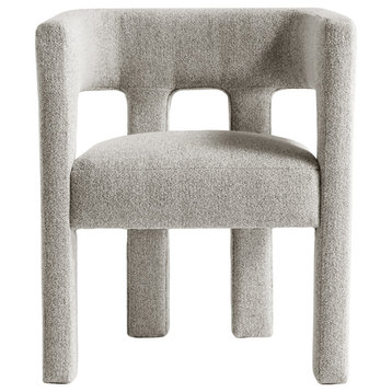 TATEUS Contemporary Designed Fabric Upholstered Accent Chair Dining Chair , Gray