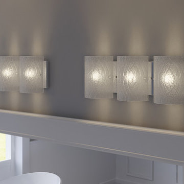 Brilliance 3-Light Bath Vanities above Bathroom Mirror