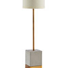 Minimalist Concrete Brass Buffet Lamp Gray Gold Slim Table