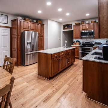 Cherry Cabinets with Pecan Stained Finish, Windemere Quartz Countertops