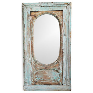Consigned Jodhpur Pale Blue Window Mirror