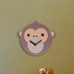 Monkey Business Clock- Two Layer Monkey Designed Face - Kids Clocks