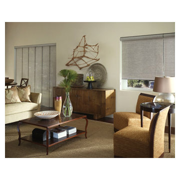 GRAY ROLLER SHADES & SKYLINE PANELS - Hunter Douglas Designer