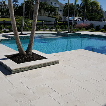 Shell Beige Limestone Pool at Bradenton,FL