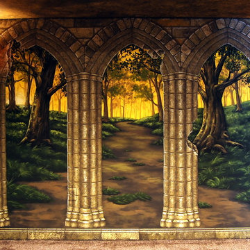 Game of Thrones Home Theater Mural by Tom Taylor of Wow Effects in Virginia.