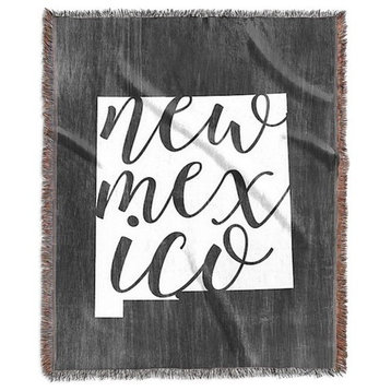 "Home State Typography, New Mexico" Woven Blanket 60"x80"