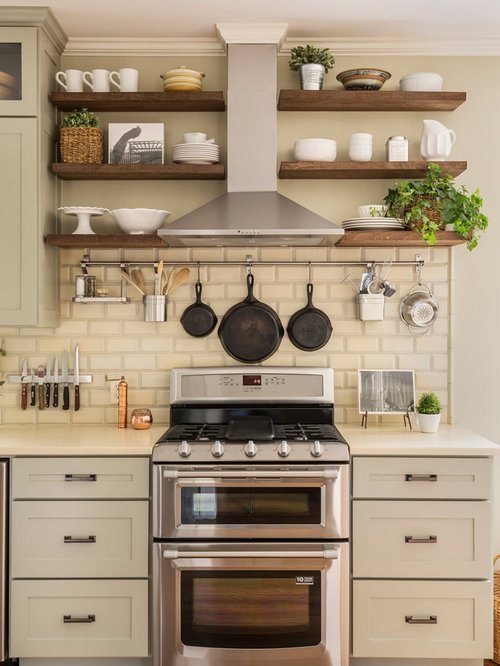 Eklektische Küchen mit Rückwand aus Terrakottafliesen Ideen, Design