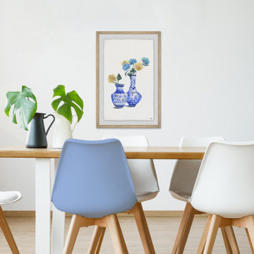 "Two Vases with Flowers" Framed Painting Print