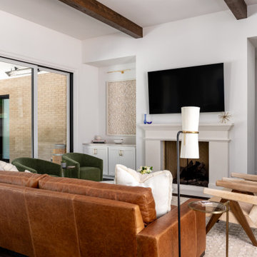 Raleigh NC Interior Design — Transitional Open-Concept Living with Bold Accents