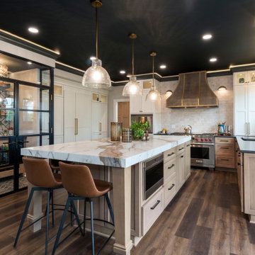 Brecksville Kitchen Renovation with Custom Wine Room and Ceiling Detail