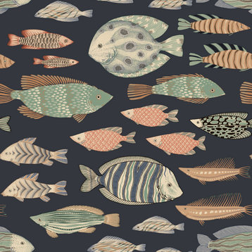 Marine Fish Peel and Stick Wallpaper, Nightfall