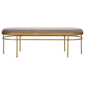 Wiley Oval Bench Grey/ Gold