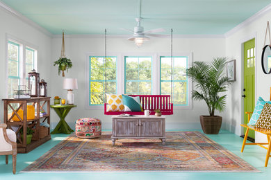 Sunroom - tropical sunroom idea in Chicago
