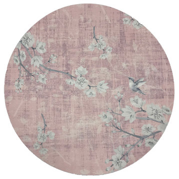 Blossom Fantasia Soft Pink 16" Round Pebble Placemat, Set of 4