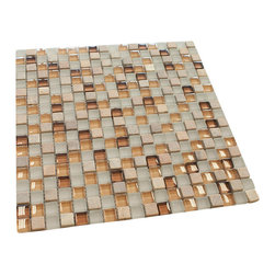 Oatmeal Square Glass Mosaic Tile - Home Accessories & Decor