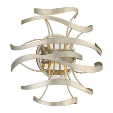 Corbett Calligraphy 2-LT Wall Light 213-12 - Silver Leaf Polished Stainless