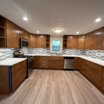 Traditional Kitchen Remodel Done With New Cabinets in a Carmel Color