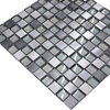 Gray Blue Metal Glass Modern Kitchen Backsplash Tile, 12"x12"