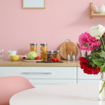 Soft Pink Style Kitchen in Hendon