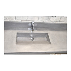 Custom concrete vanity with ramp sink - Products