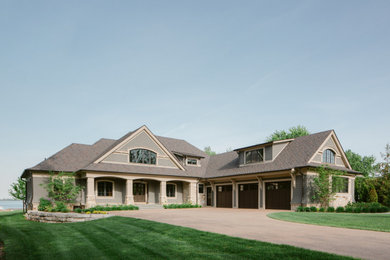 Transitional exterior home idea in Detroit