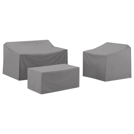 3-Piece Furniture Cover Set, Gray, Loveseat, Chair, Coffee Table