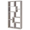 Benzara BM159410 Modish Wooden Bookcase With Multiple Shelves, Gray