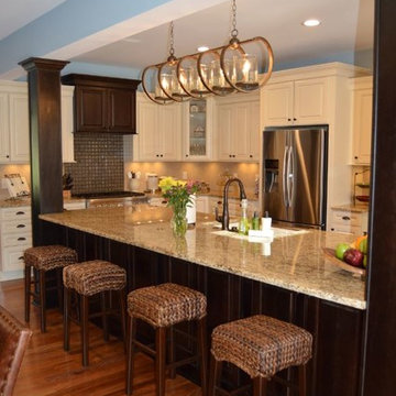 Kitchen Remodel with Maple Villa Cabinets in Antique White with Chocolate Glaze